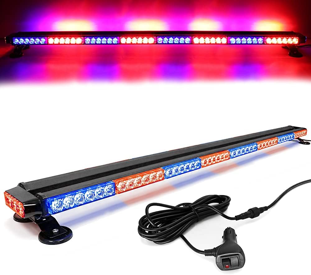 Blue 38" 78 LED Strobe Light Bar with Magnetic Base U6270