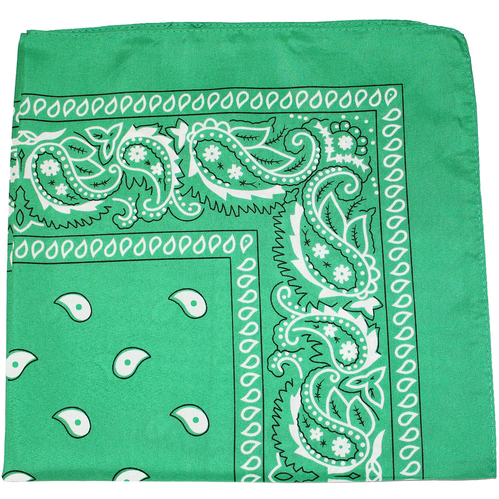 150 Paisley 100% Polyester Bandanas (Green) M113