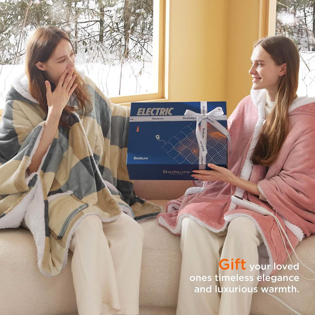 Heated Sherpa Fleece Blanket Hoodie O560