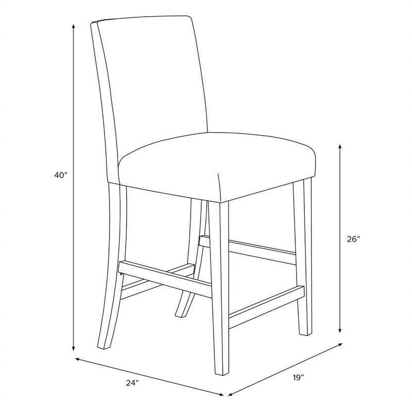 Black Linen Counter Height Barstool J200