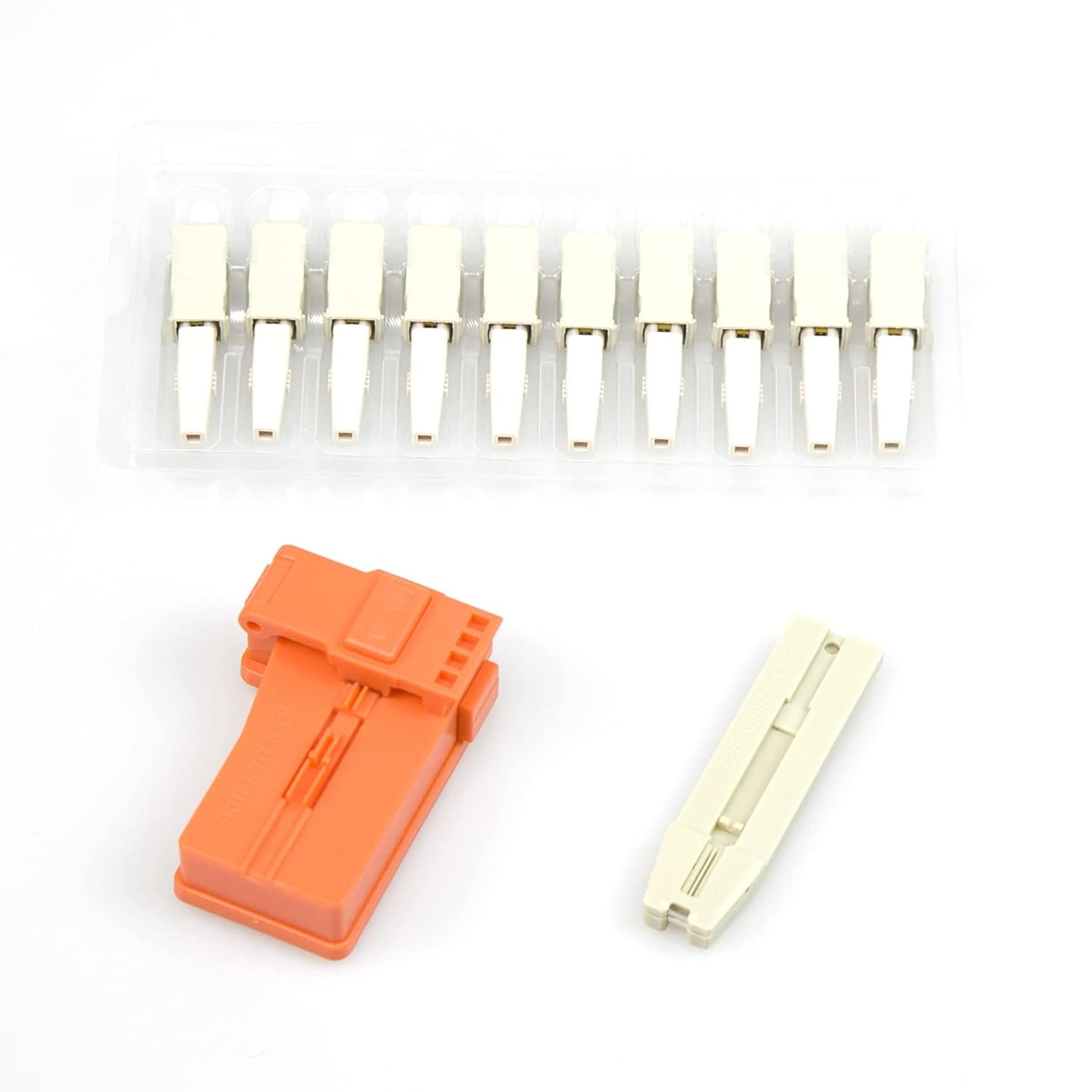 20pcs SC APC Fiber Optic Quick Connector with Matched Tools Fiber Reusable Connectors Single Mode SM 9/125 Mechanical Fast Connectors Adapter Pack of 2 K766647