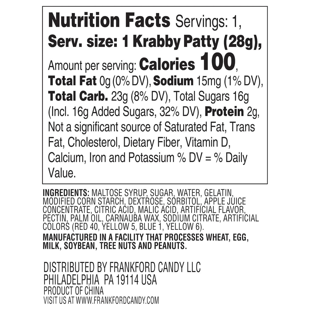 Gummy Krabby Patty Plus Prize, Assorted Fruit Flavor, 1 oz V9651