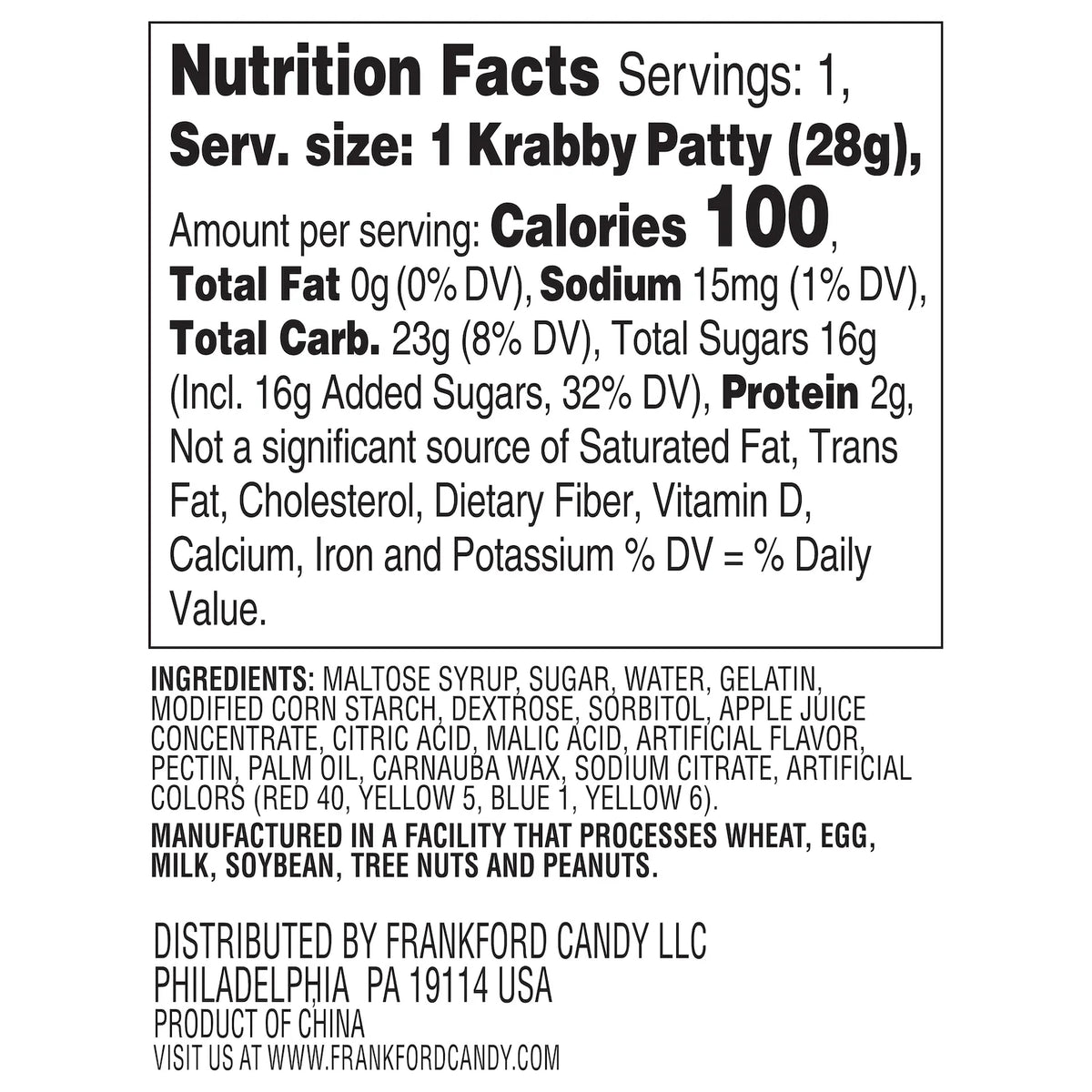 Gummy Krabby Patty Plus Prize, Assorted Fruit Flavor, 1 oz V9651