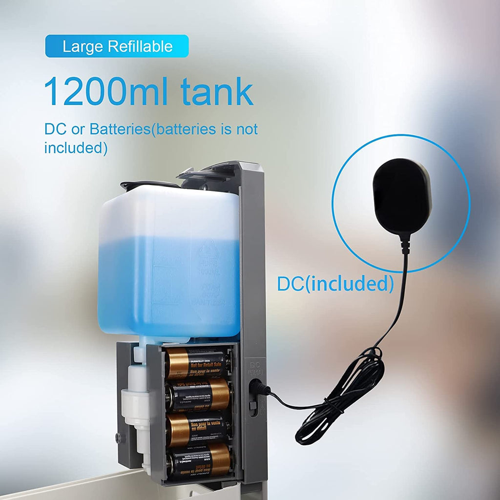 1200ml 3 in 1 Automatic Touchless Soap Dispenser Floor Stand with Drip Catcher and Adjustable Stand U17729
