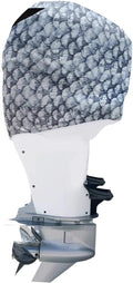 Grey Fish Scales Outboard Motor Cover with Side Vents J1273