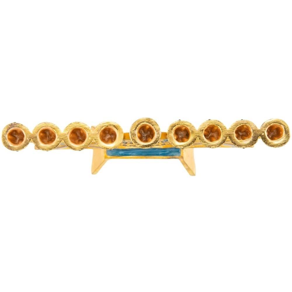 Blue Enamel Menorah Candelabra C786413