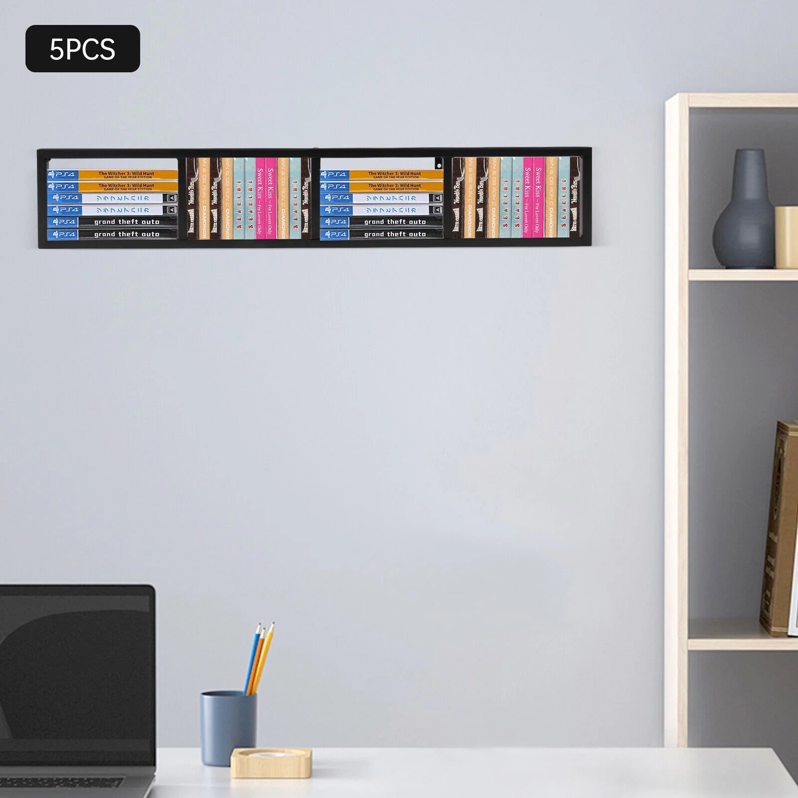 34 In Video Game Rack Media Storage Shelves X576