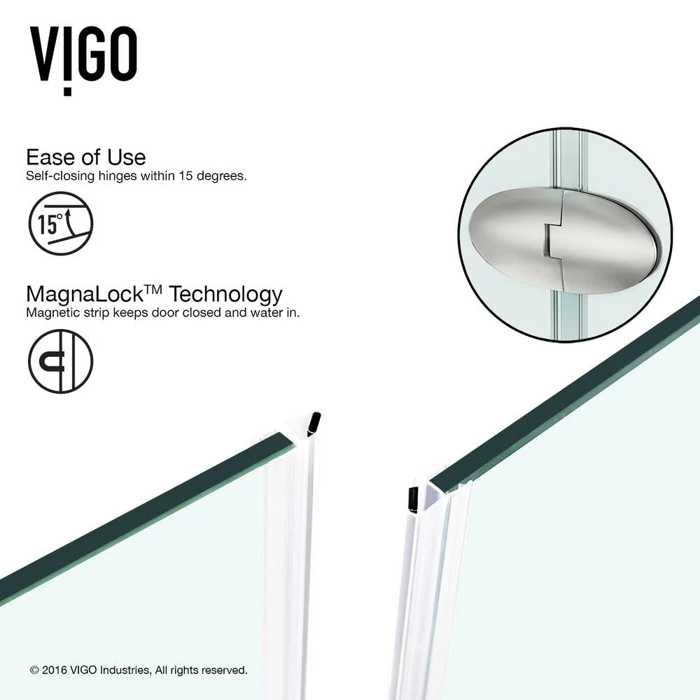 Frameless Neo-Angle Shower Enclosure with Base M159297