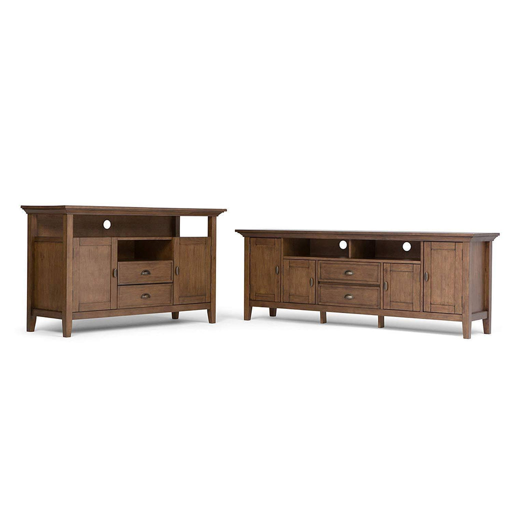 Rustic Natural Aged Brown Tall TV Media Stand B516
