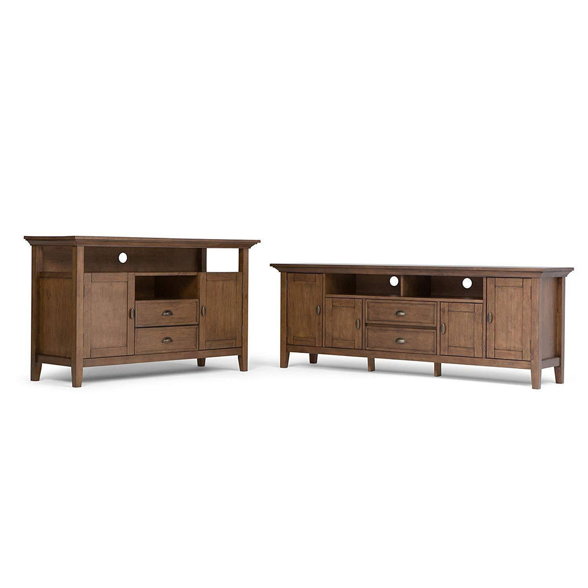 Rustic Natural Aged Brown Tall TV Media Stand B516