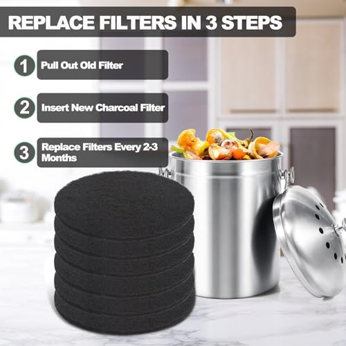 6 Pack Activated Charcoal Filters for Compost Bin I21055