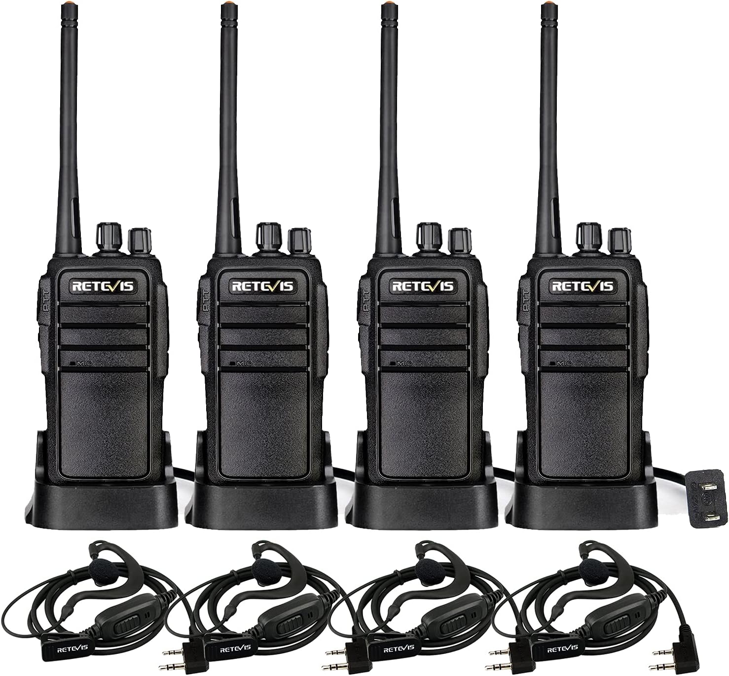 3000mAh Two Way Radios with Earpiece 16CH Handheld 4 Pack F258112