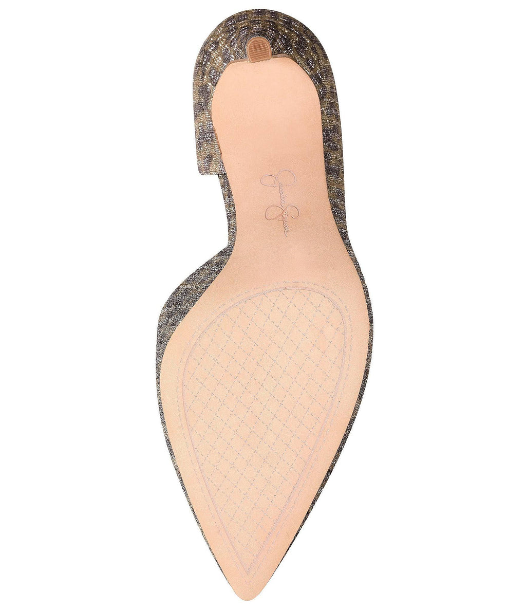 Metallic Leopard Print Pumps W232449
