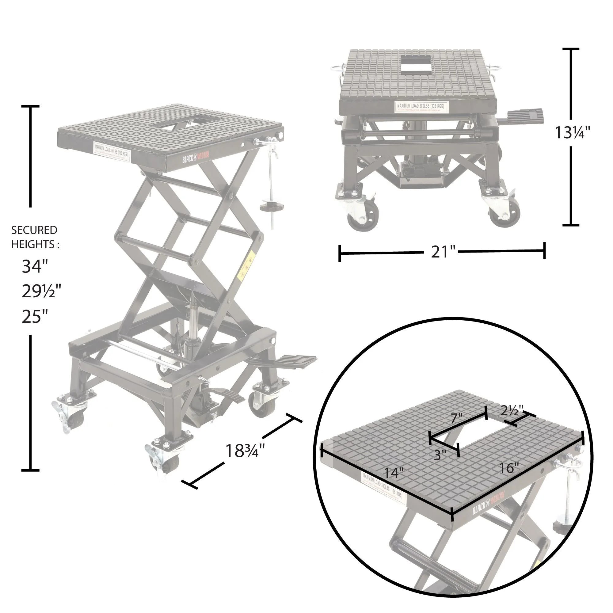 Hydraulic Motorcycle Scissor Lift with Casters Q808