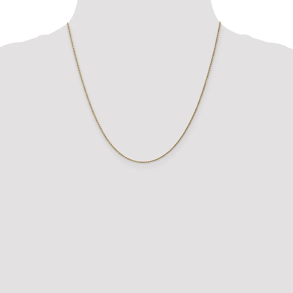 14kt Yellow Gold Diamond Cut Rope Chain 20 inch Lobster Clasp E70062