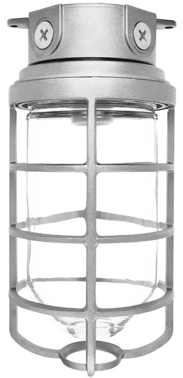 Vapor Proof 200 Ceiling 4x22 Box 3/4x22 White w/ Glass Globe Cast Guard W369613