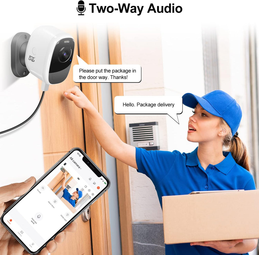 Wireless Outdoor Security Camera with Solar Panel, 1080P Color Night Vision, PIR Motion Sensor, Siren Alarm, 2-Way Audio, Waterproof U516740