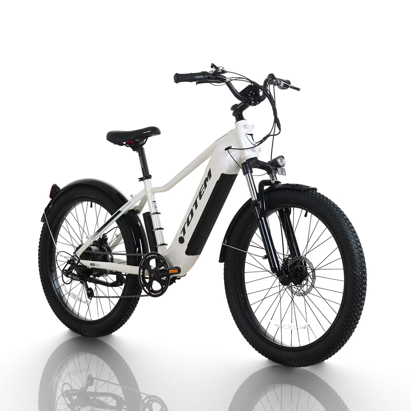 White 26" Fat Tire Electric Bicycle with Removable Battery A44487