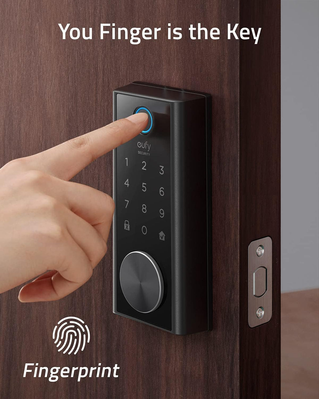 Smart Lock with Fingerprint Scanner and Touchscreen Keypad K543