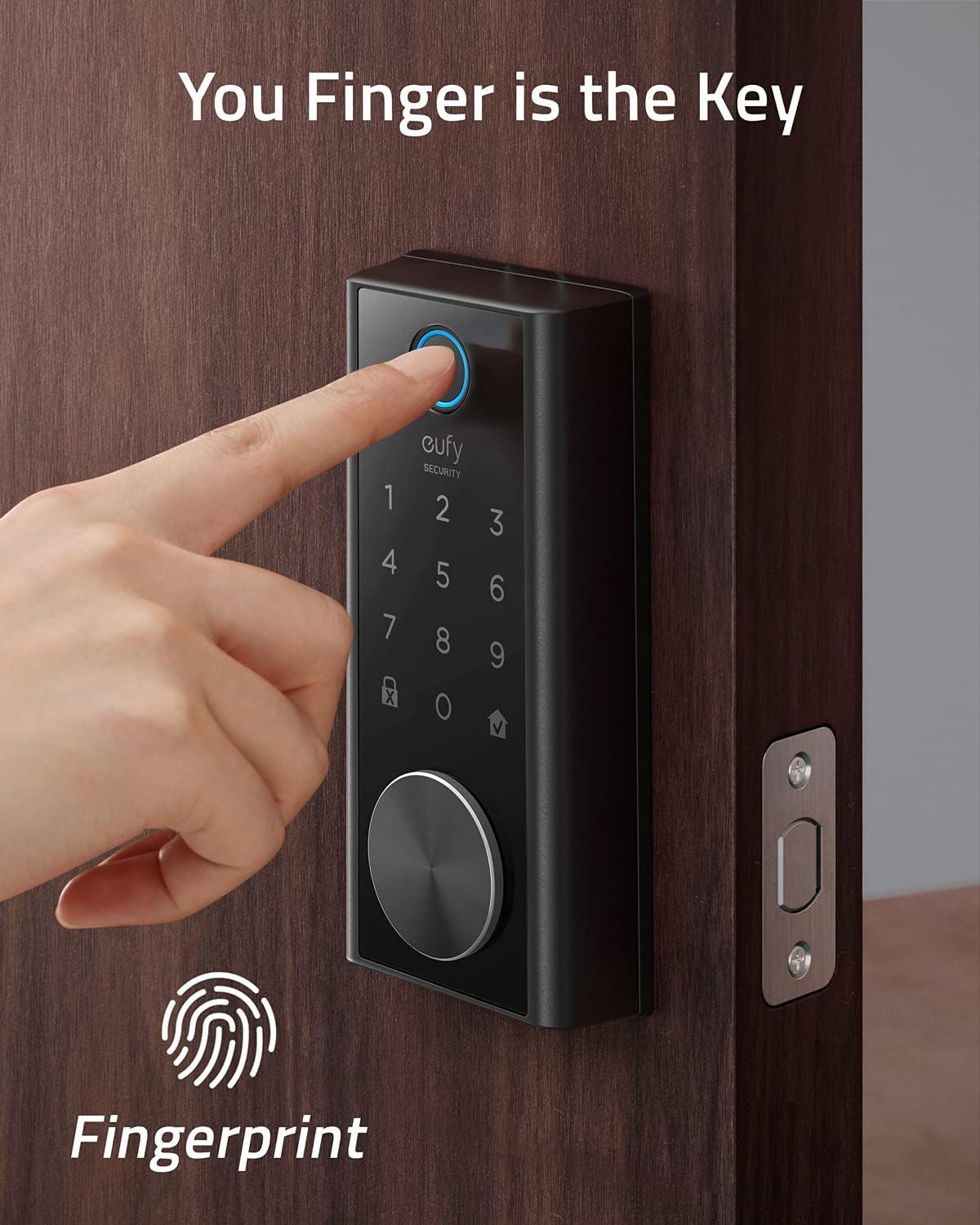 Smart Lock with Fingerprint Scanner and Touchscreen Keypad K543