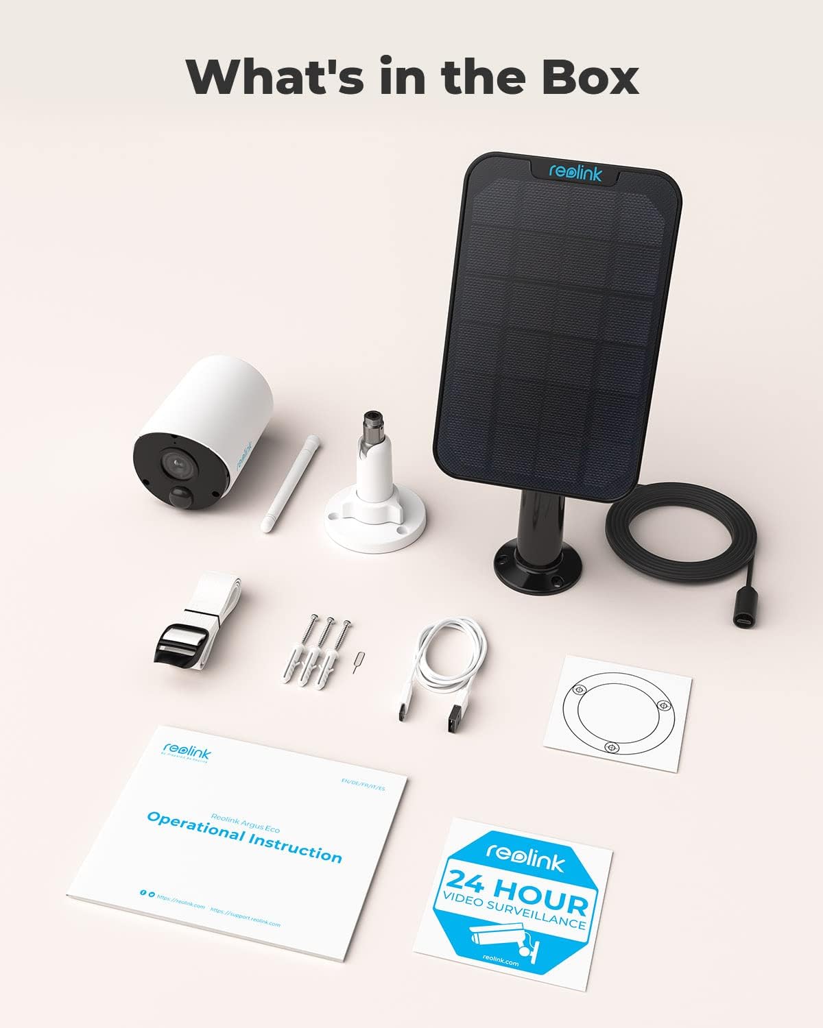 Solar WiFi Camera Security Outdoor, 100% Wire-Free, Battery Powered, 1080p, 2-Way Talk, Night Vision, PIR Motion Detection N254134