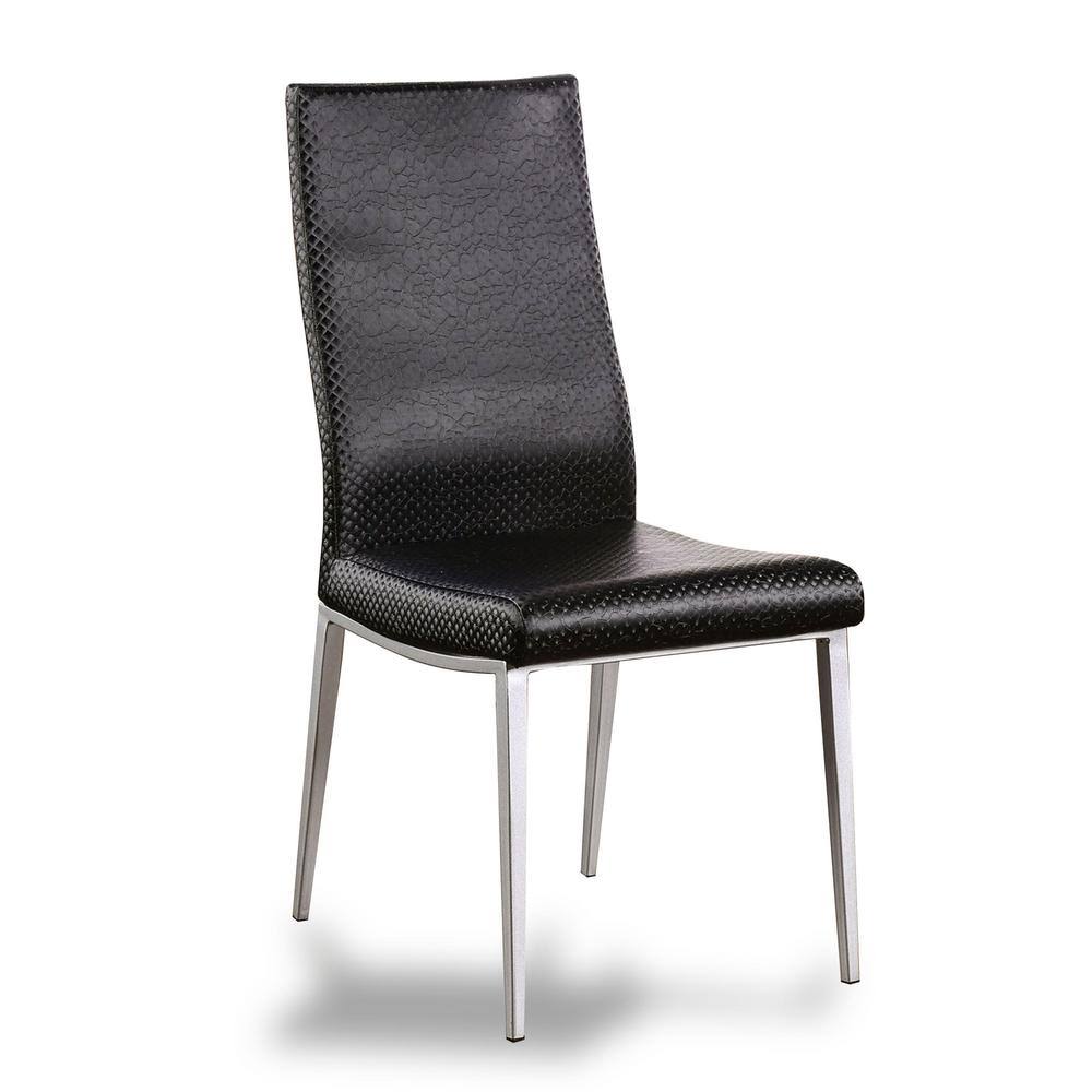 Silver/Black Side Chair Set of 2 N702488
