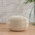 Ivory Round Pouf X461