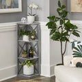 Grey 3-Shelf Corner Bookcase Y169