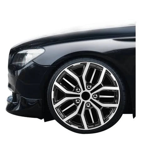 16 inch Black and Silver Universal Hubcap Wheel Covers, Set of 4 I57459