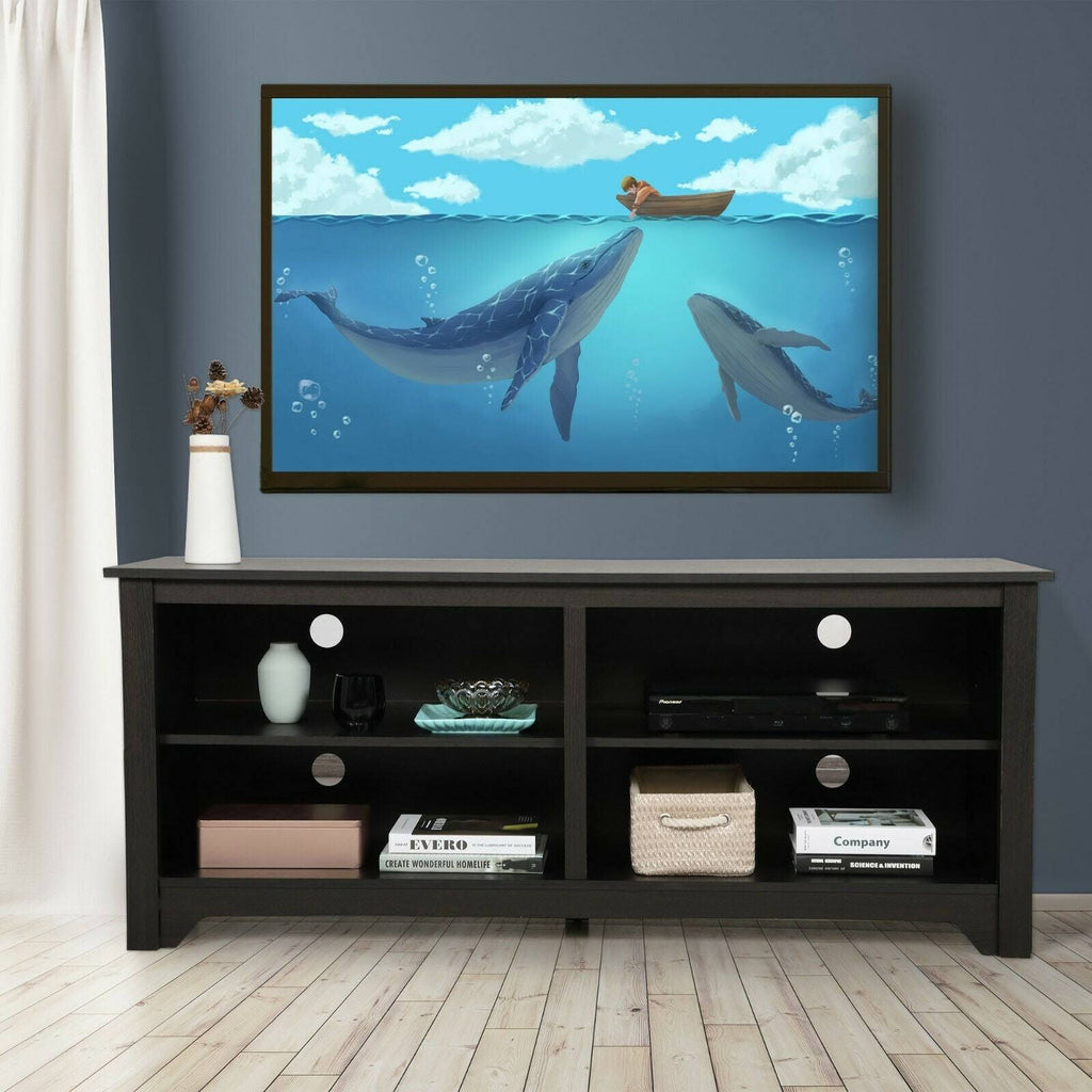 Grey Wooden TV Stand Media Console Storage Cabinet L730