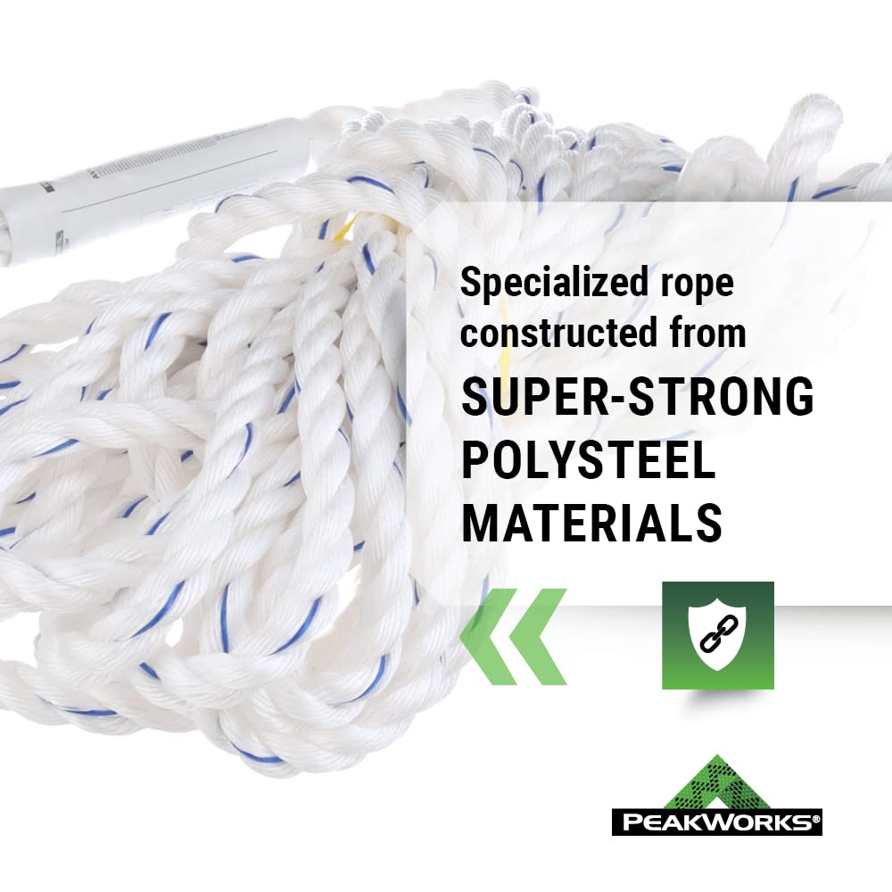 Galvanized Steel Snap Hook Safety Lifeline Rope Grab, 150 ft Vertical Cable T4101