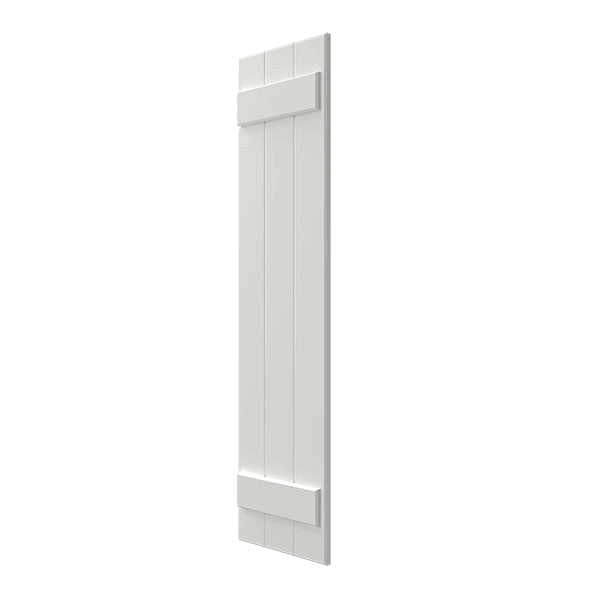 White Composite Board-n-Batten Shutters, Per Pair W5843