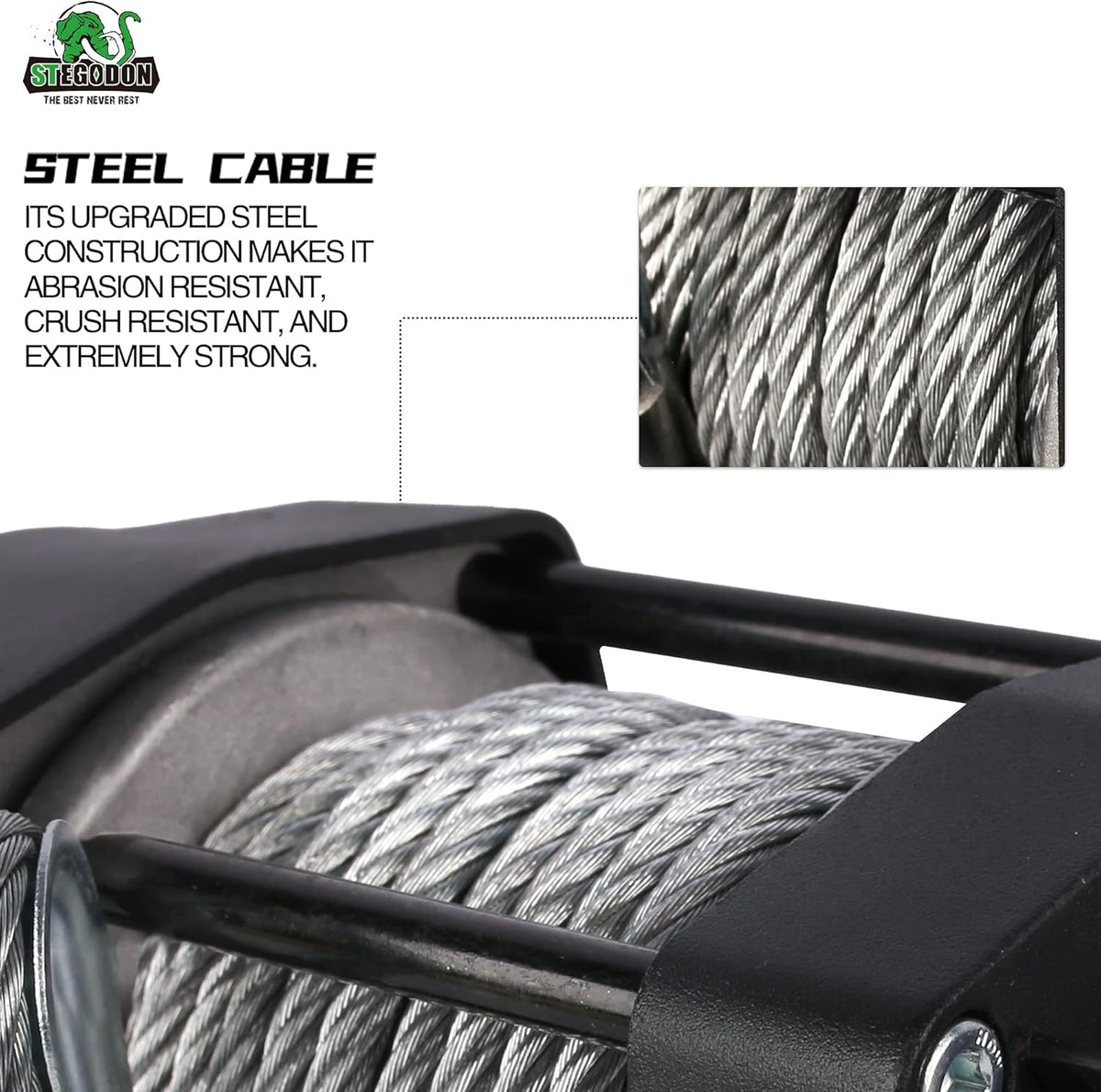3500 lb. Load Capacity 12V Electric Winch with Wireless Remote, Waterproof IP67, Matte Black, Pack of 2 P889430