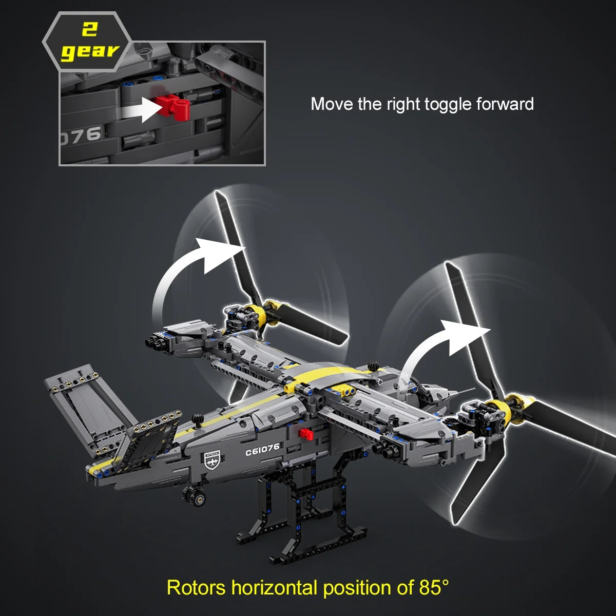 Tiltrotor Aircraft Model Building Block Toy (1424 Pieces) Y5782