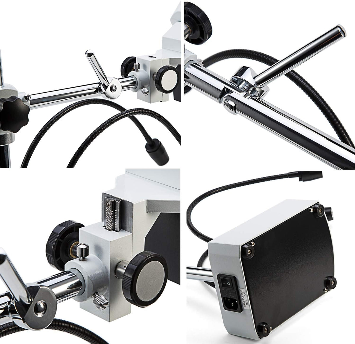 Professional Dissecting Binocular Stereo Microscope, WF10x WF20x Eyepieces, 10X 20X Magnification, 1X Objective, LED Lighting, Boom-Arm Stand K453948