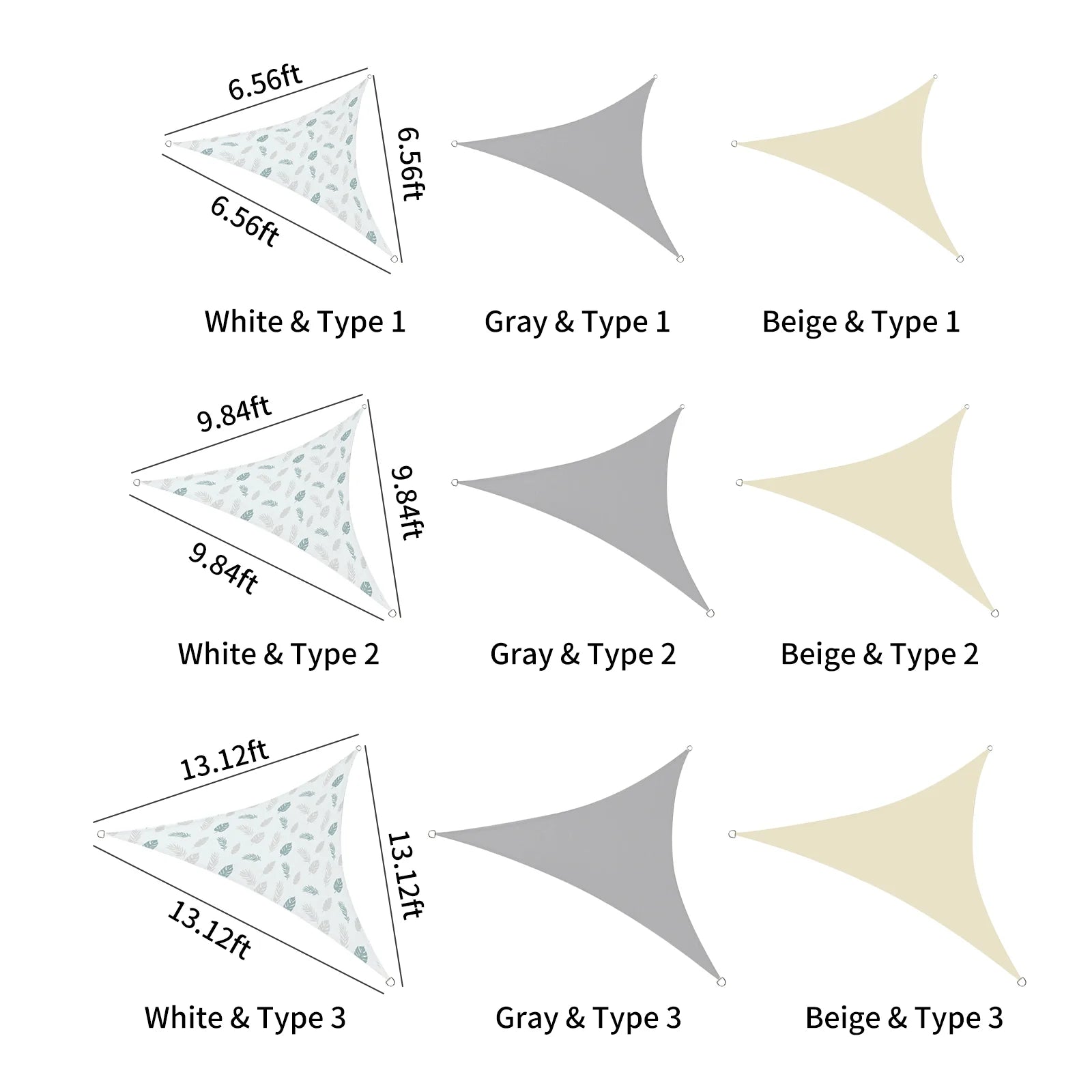 Triangle Sail Canopy Shade for Outdoor Patio D597