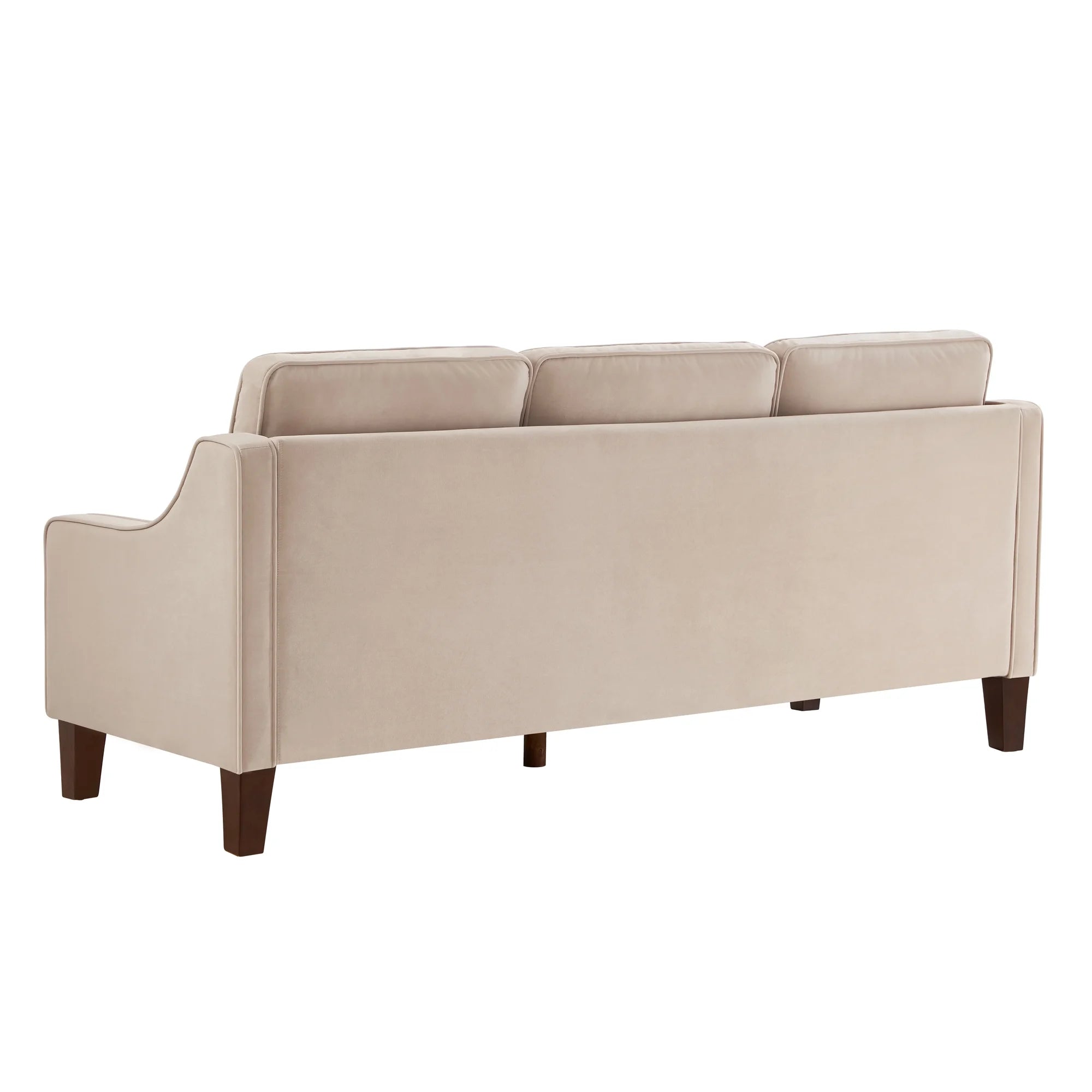 Taupe Velvet 3 Piece 3-Seat Sofa with Removable Cushions D759104