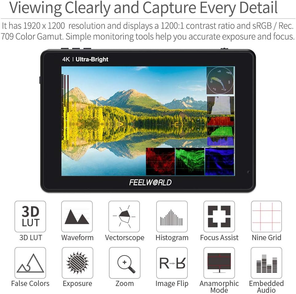 7 Inch 2200nits Touch Screen DSLR Camera Field Monitor R647241