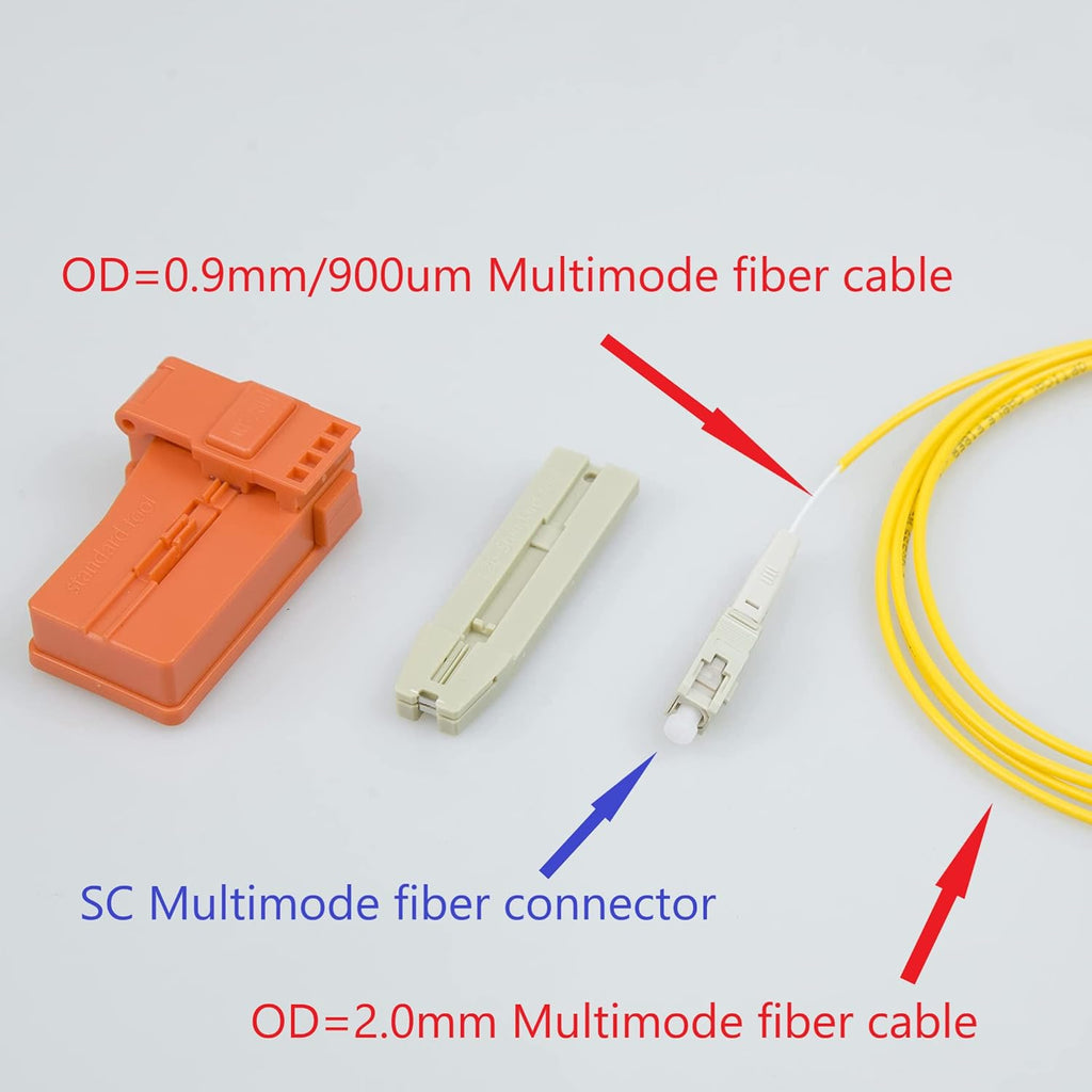 20pcs SC APC Fiber Optic Quick Connector with Matched Tools Fiber Reusable Connectors Single Mode SM 9/125 Mechanical Fast Connectors Adapter Pack of 2 K766647