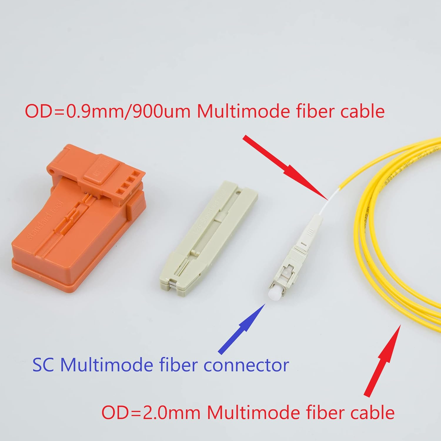 20pcs SC APC Fiber Optic Quick Connector with Matched Tools Fiber Reusable Connectors Single Mode SM 9/125 Mechanical Fast Connectors Adapter Pack of 2 K766647