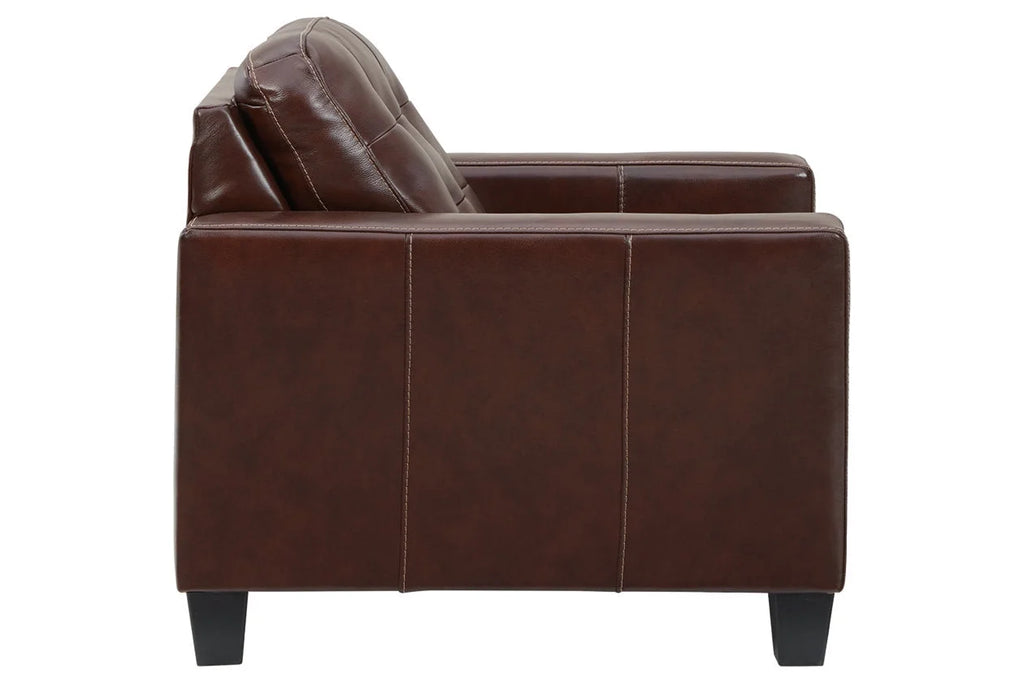 Walnut Leather Accent Chair T421