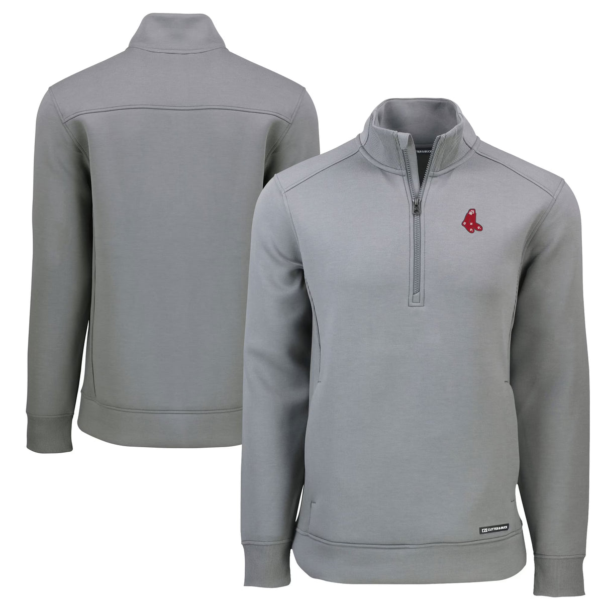 Gray Recycled Quarter-Zip Pullover B8683