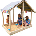 Kids Sandbox Outdoor Playset with Canopy, Bench, & Flower Planter H469174
