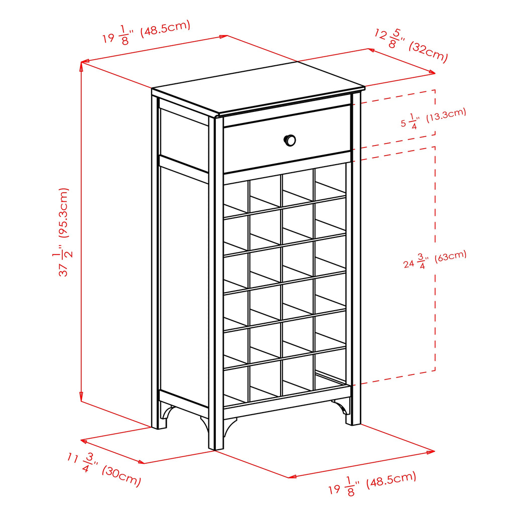 3-Pc Modular Wine Display Cabinet Set, Espresso Finish C91352
