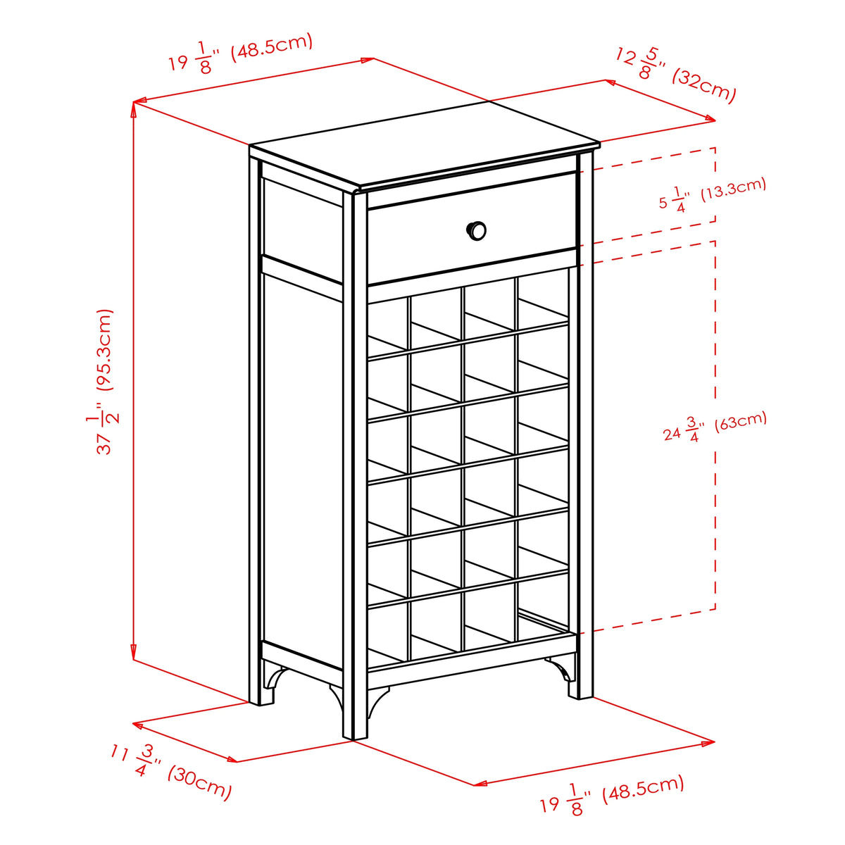 3-Pc Modular Wine Display Cabinet Set, Espresso Finish C91352