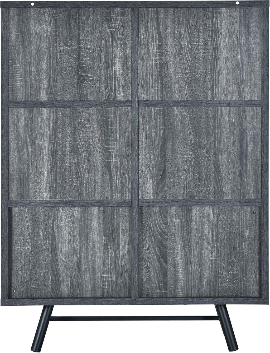 Sonoma Oak Gray Oak Black 6 Shelf Cabinet C6380