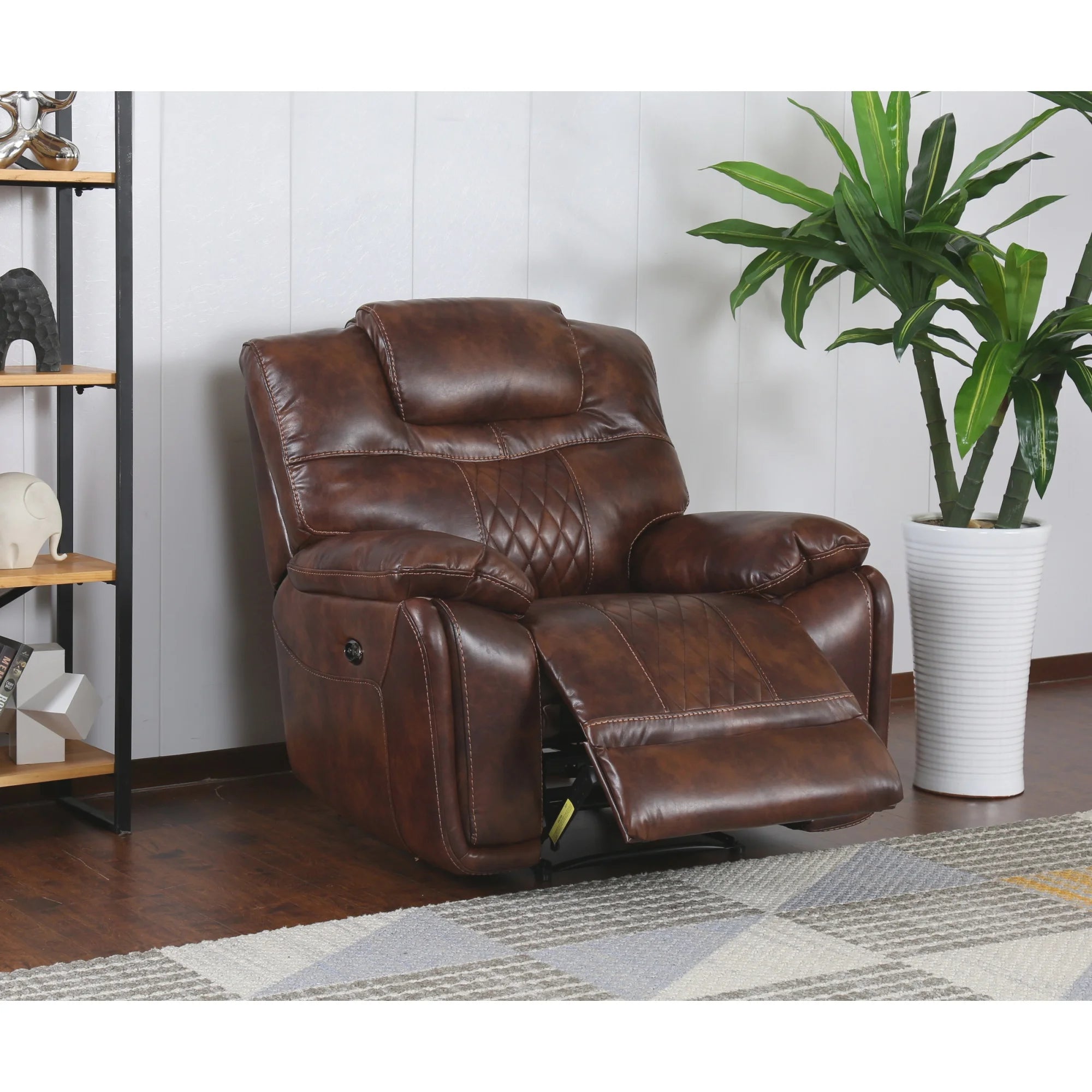 Brown Faux Leather Recliner K451126
