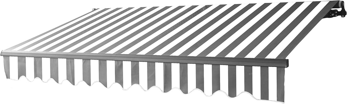 Blue and White Stripes Retractable Patio Awning O244