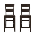Solid Wood Bar Stool in Brown Set of Two Y87934