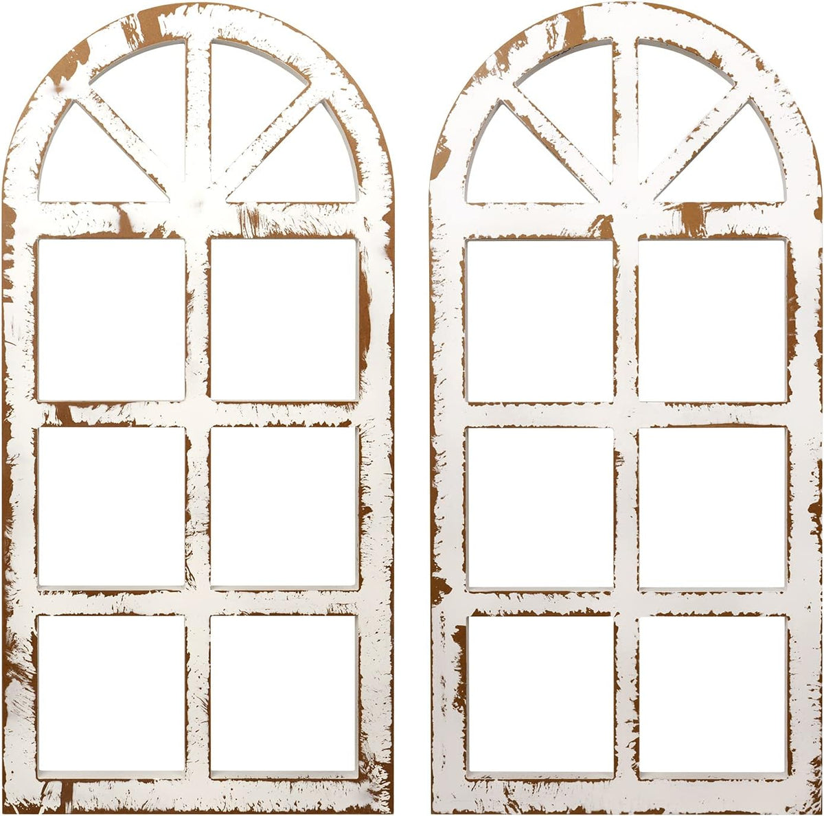 2-Pack Distressed Arched Cathedral Window Frame Wall Decor W117